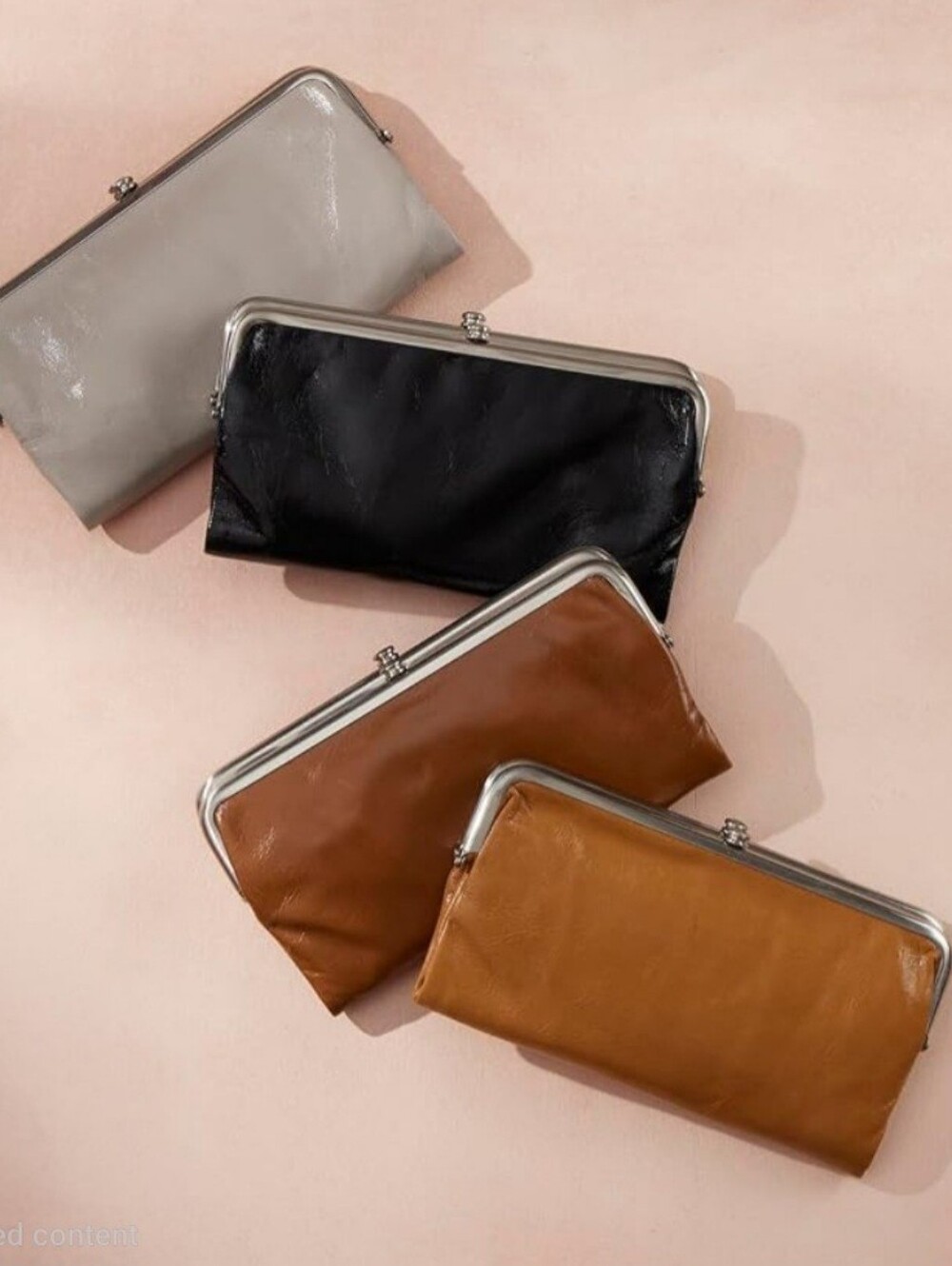 HOBO International Mauve Leather Convertible Clutch Wallet Wristlet Purse